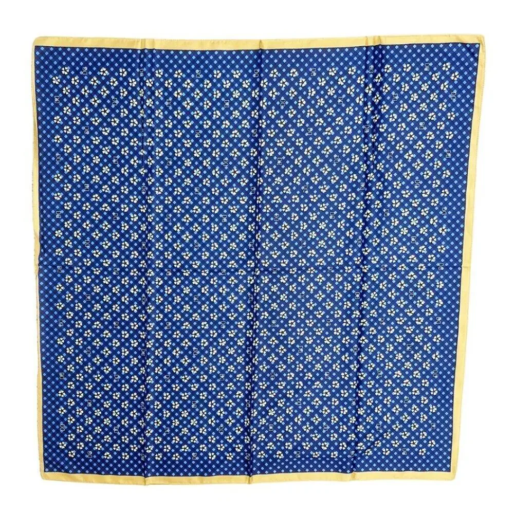 2/$30 NEW Blue Green Cream Tan Dot Flower Printed Silky Fashion Scarf